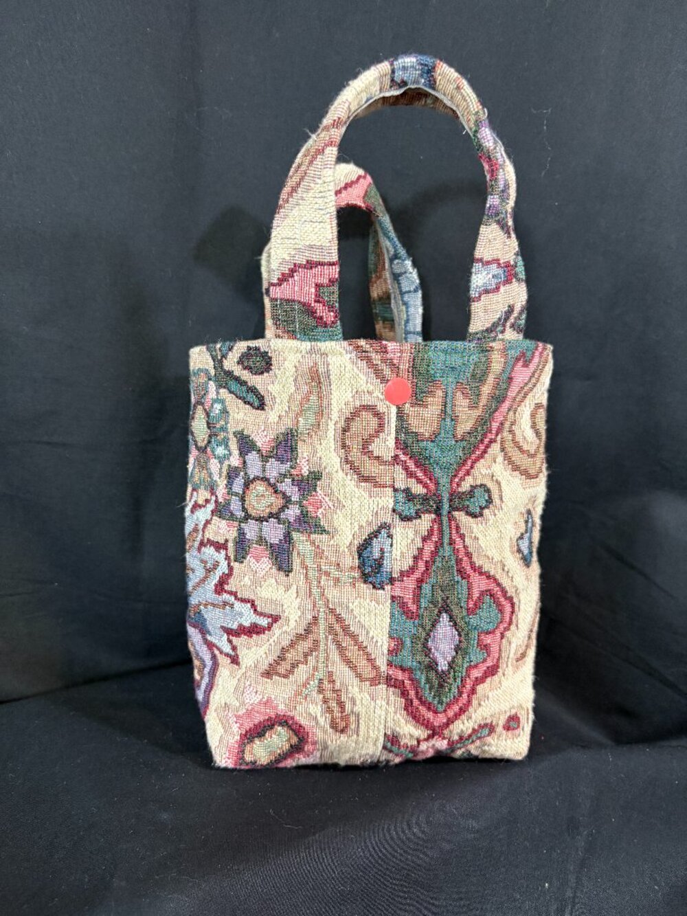 Vintage Tapestry Mini Tote Bag Bohemian Floral Carpet Purse
